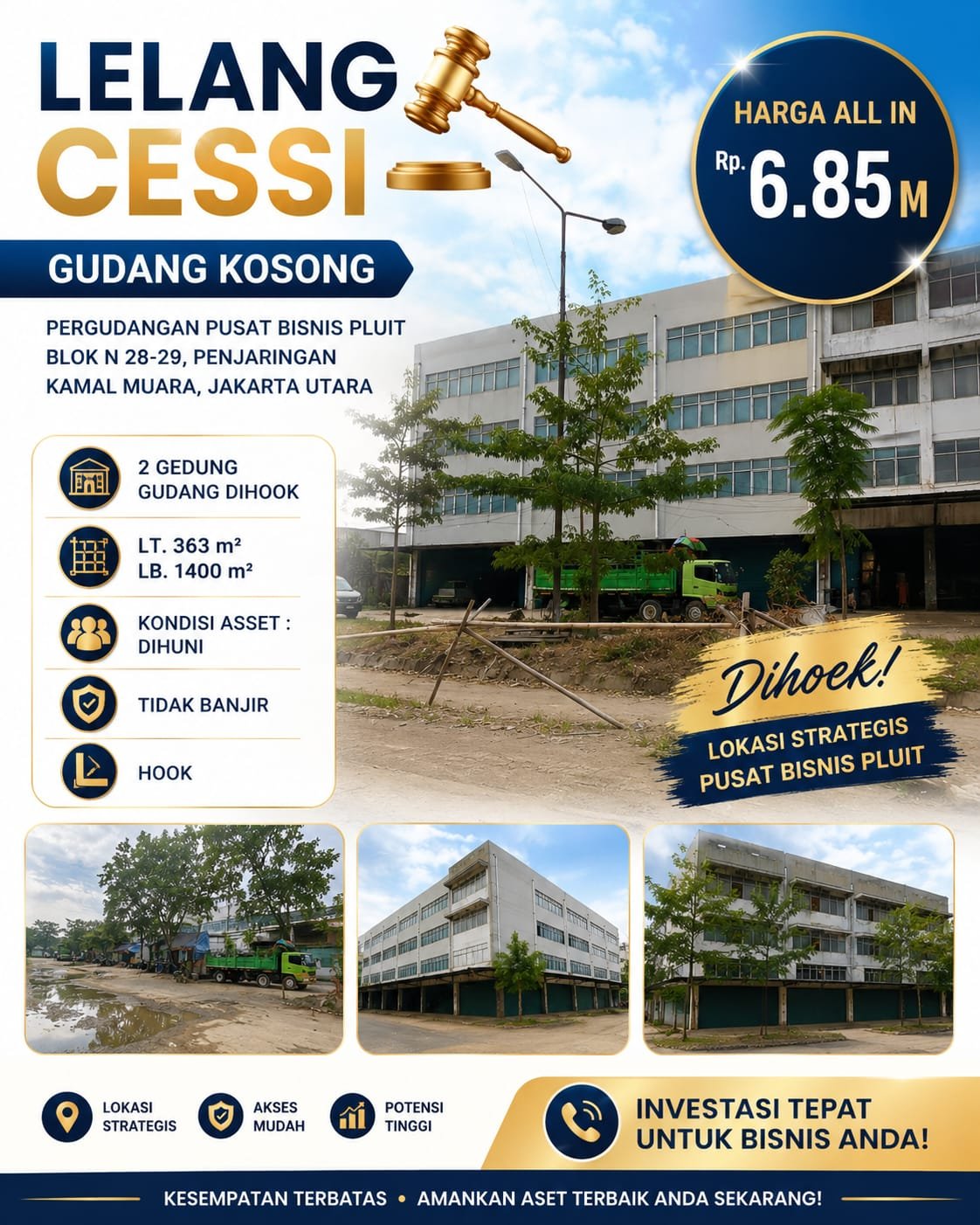 LELANG CESSIE 2 GUDANG DI KAMAL MUARA